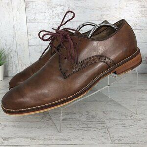 Johnston & Murphy 20-2234 Brown Leather Plain Toe Oxford Shoes MENS Size 9M‎